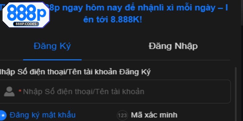 Đăng ký 888P giúp người chơi chính thức gia nhập thế giới cá cược