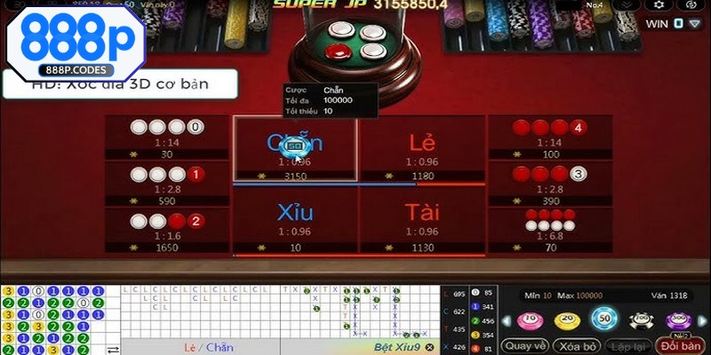 Hướng dẫn cách chơi game xóc đĩa đổi thưởng 888P dành cho người mới